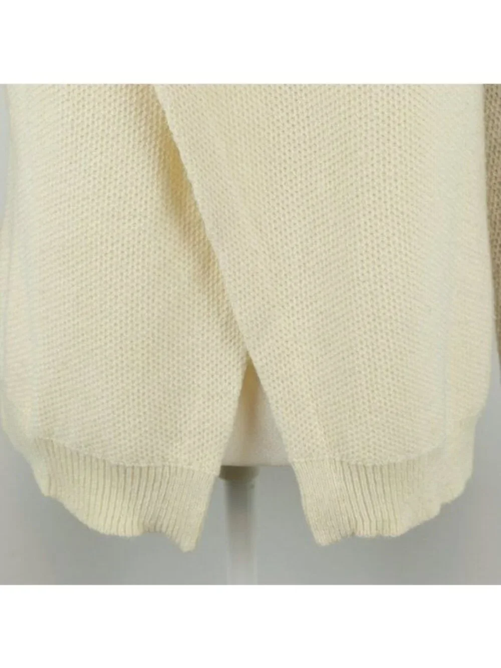 Madewell Province Women's Small Cream Tan Honeycomb Knit Crewneck Sweater
